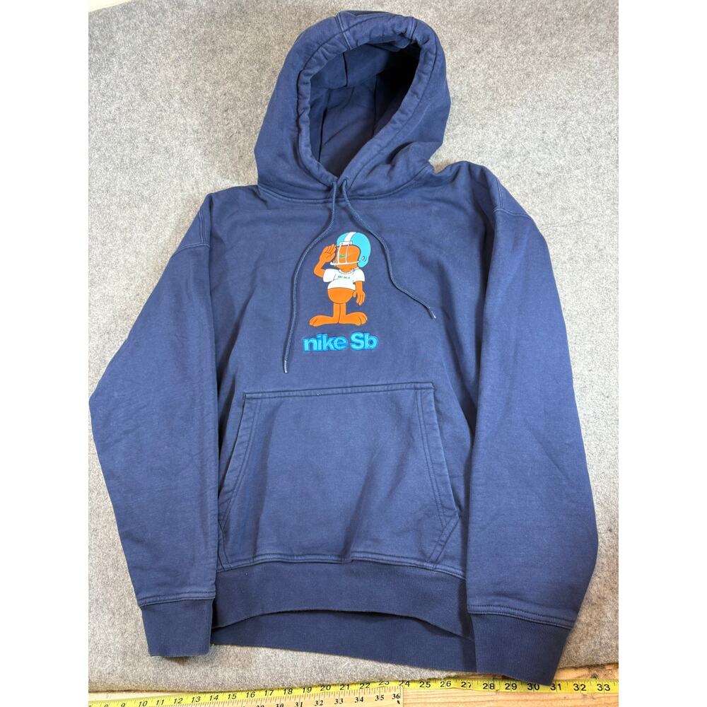 Nike SB Mens Salute Hoodie Blue Swoosh Fleece Skate Pullover Sweatshirt Large